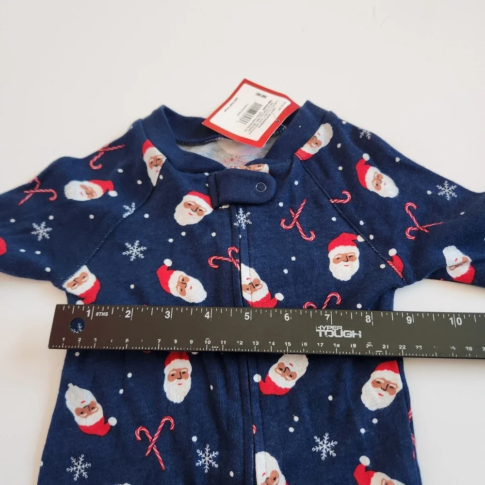Baby Sleep N Play Pajamas Christmas‎ Santa Candy Cane Snowflake 3M-6M NWT